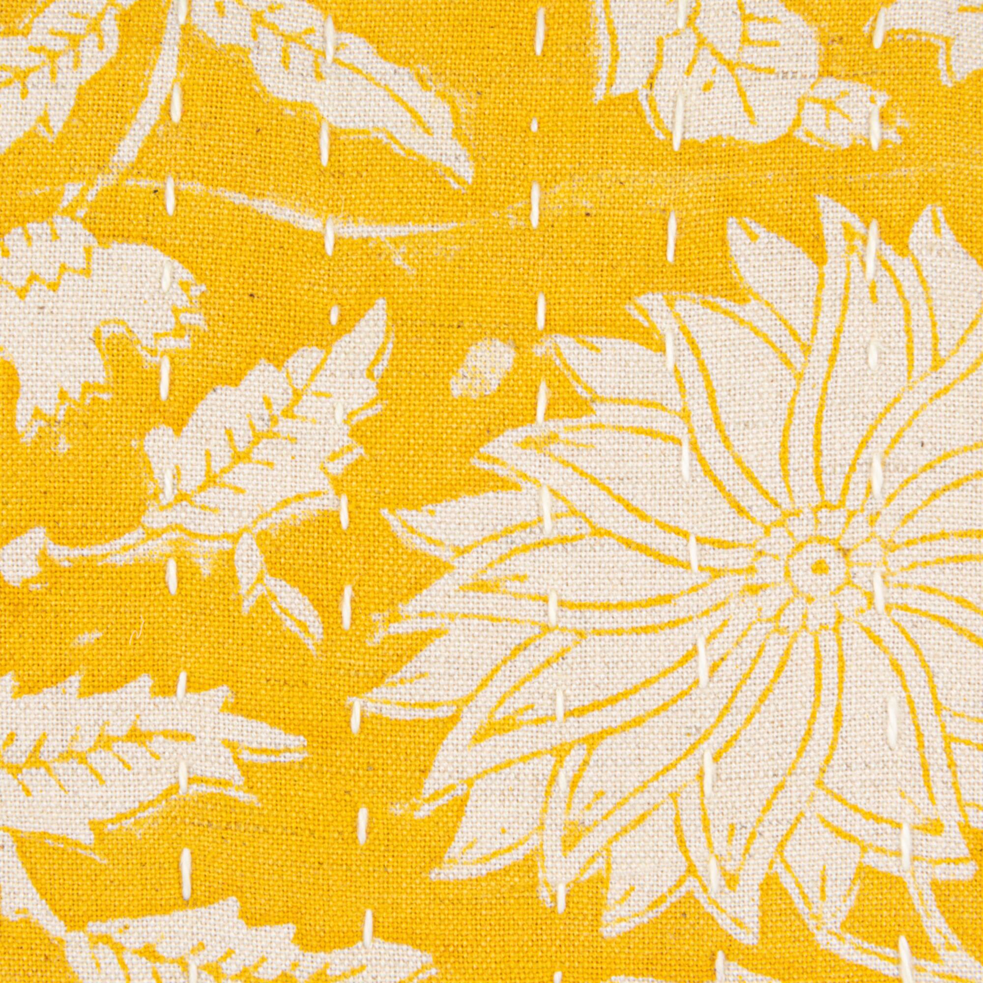 Hello Honey® 16" Yellow & White Floral Bock Print Accent Pillow